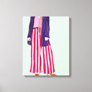 Stehende Fashion-Abbildung: Strickende Pants Leinwanddruck