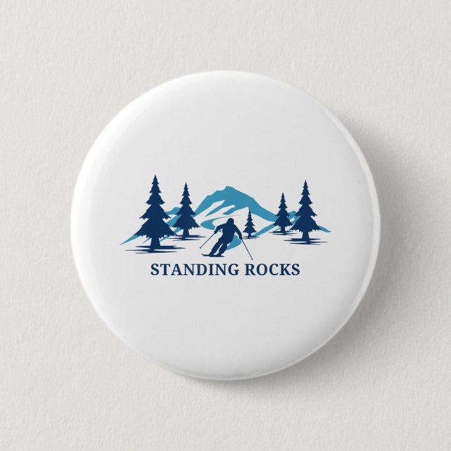 Stehende Felsen Skigebiet Wisconsin _ Button (Vorderseite)