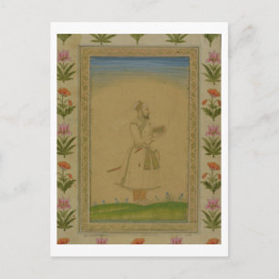 Stehende Figur eines Adligen, der ein Buch hält, f Postkarte