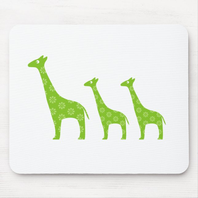 Stehende Giraffe (grün) Mousepad (Vorne)
