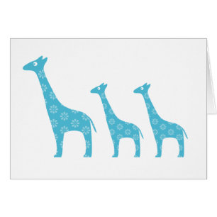 Stehende Giraffen (blau)
