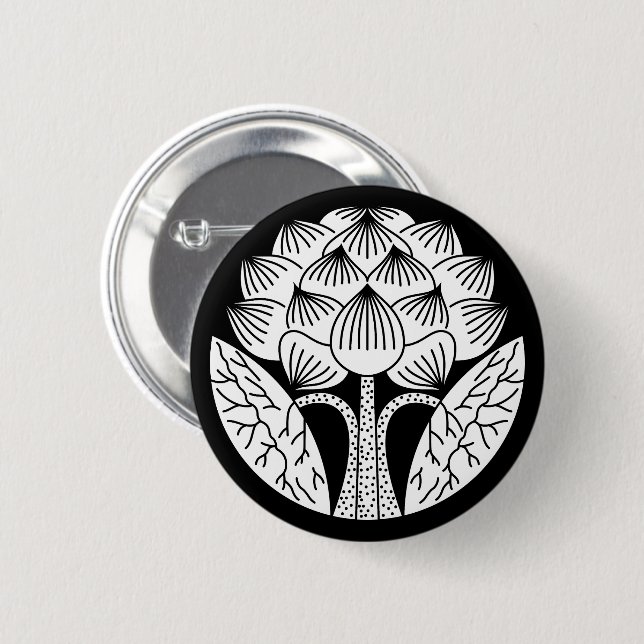 Stehende Lotus-Blume Button (Vorne & Hinten)