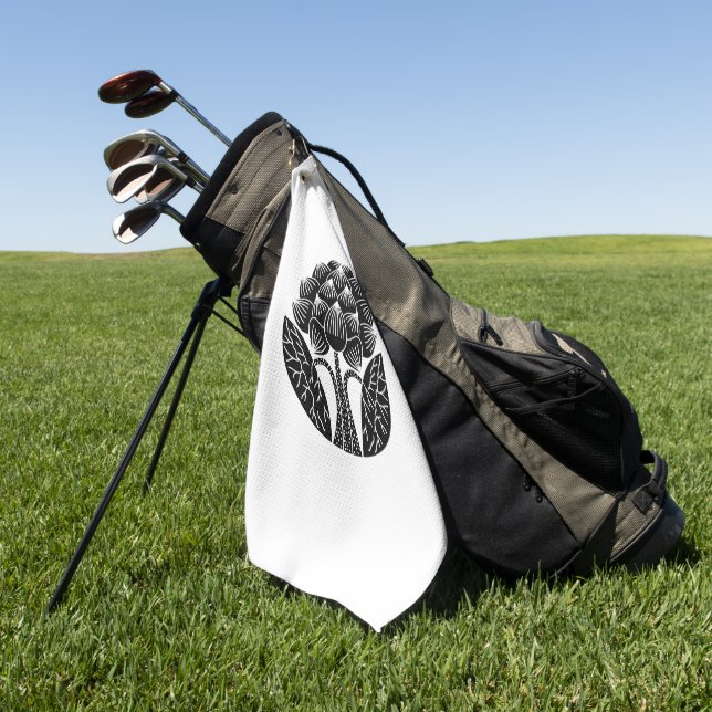 Stehende Lotus-Blume Golfhandtuch (Gras)
