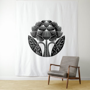 Stehende Lotus-Blume Wandteppich