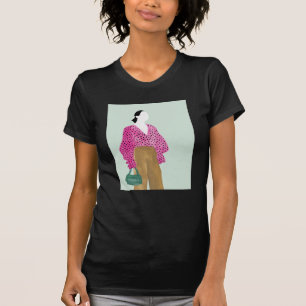 Stehende Mode-Zahl - Polka-Punkt-Spitze T-Shirt