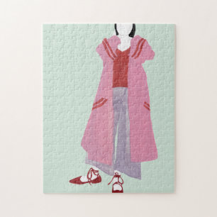 Stehende Modefigur: Oversiegelte Jacke