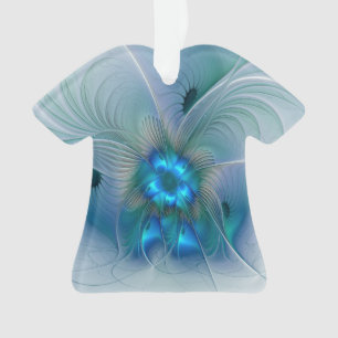 Stehende Ovationen, abstrakte blaue Türkis-Fraktal Ornament