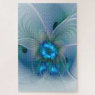 Stehende Ovationen, abstrakte blaue Turquoise-Frak