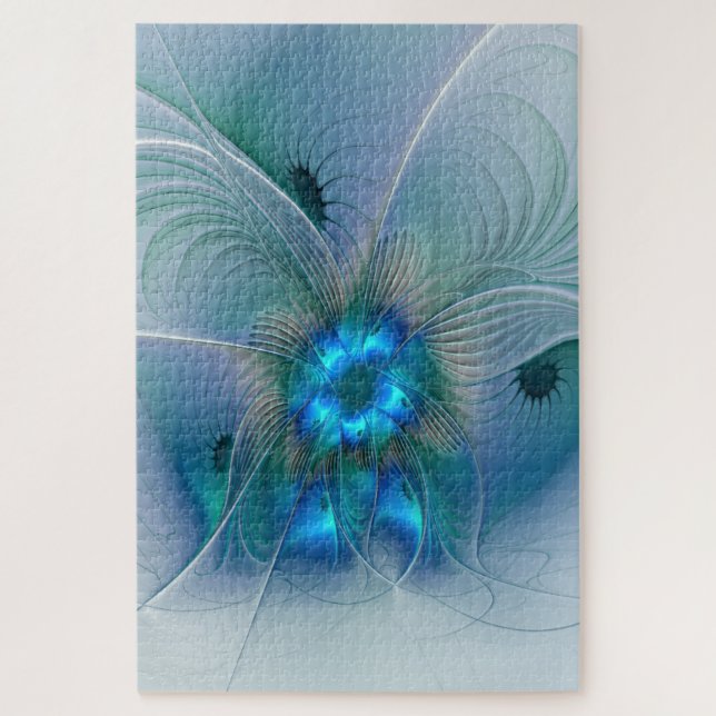 Stehende Ovationen, abstrakte blaue Turquoise-Frak (Vertikal)