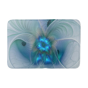 Stehende Ovationen, abstrakte blaue Turquoise-Frak Badematte
