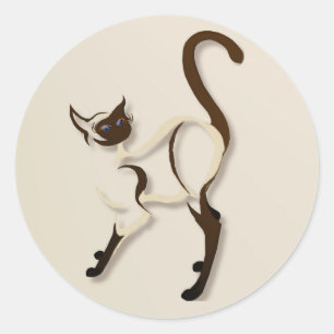 Stehende Siamese Kitty Stickers
