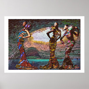 Stehende Tal unter Hatern - Afrozentrischer Power Poster