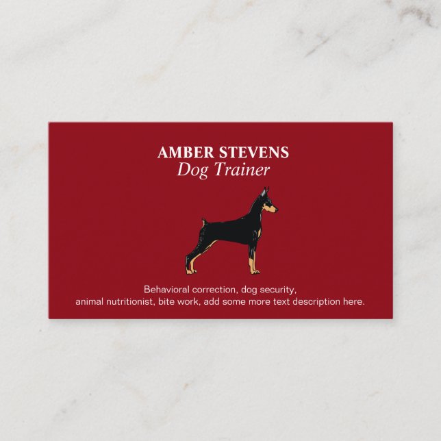 Stehende Tierpflege und Schulung Visitenkarte (Vorderseite)
