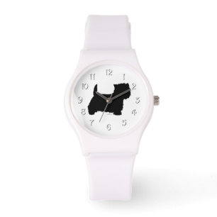 Stehende Westie-Silhouette Armbanduhr