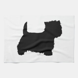 Stehende Westie-Silhouette Handtuch