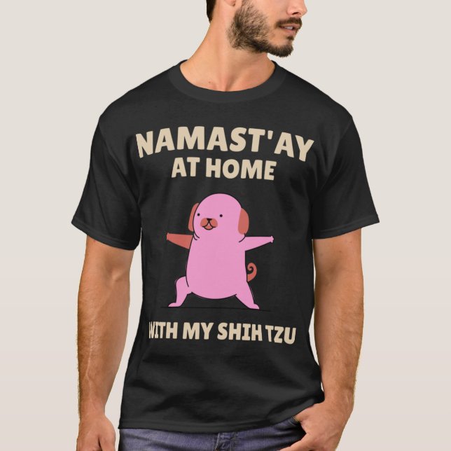 stehende Yoga-Hundemädchen T-Shirt (Vorderseite)