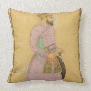 Stehende Zahl eines Mughal Prinzen, vom kleinen Kissen