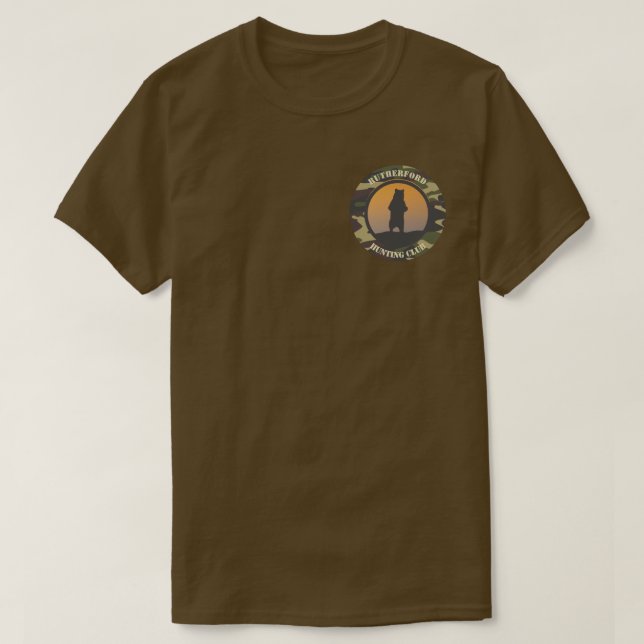 Stehender Bär und Camouflage Runder Design T - Shi T-Shirt (Design vorne)
