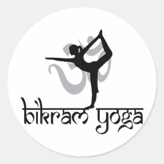 Stehender Bow Pulling Pose Bikram Yoga Runder Aufkleber