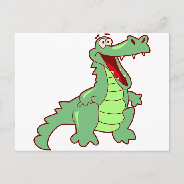 Stehender Cartoon Alligator Postkarte (Vorderseite)