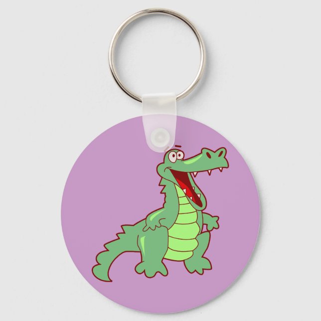 Stehender Cartoon Alligator Schlüsselanhänger (Vorderseite)