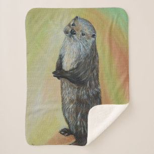 Stehender Fluss Otter Malerei Sherpadecke