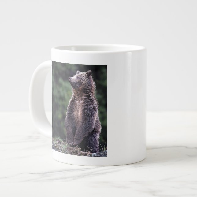 Stehender Grizzly-Bär Jumbo-Tasse (Vorderseite Links)