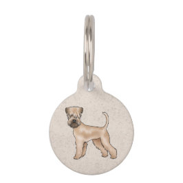 Stehender Hund mit weichem Wheaten Terrier Cartoon Haustiermarke