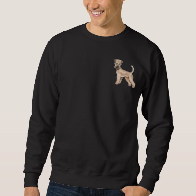Stehender Hund mit weichem Wheaten Terrier Cartoon Sweatshirt (Vorderseite)