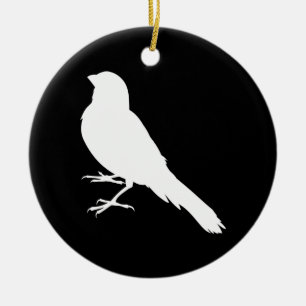 Stehender Kanarienvogel Keramik Ornament