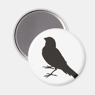 Stehender zitronengelber Vogel Magnet