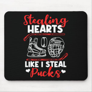 Stehlen Herzen wie ich Pucks stehle Eishockey Vale Mousepad