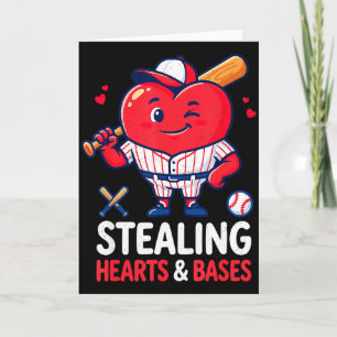 Stehlen von Herzen und Basen Baseballspieler Valen Karte