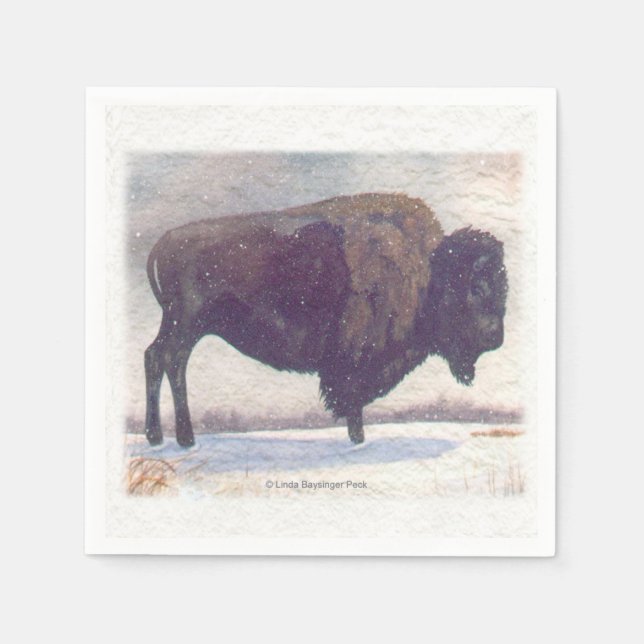 Steht allein für Bison Painting Serviette (Vorderseite)