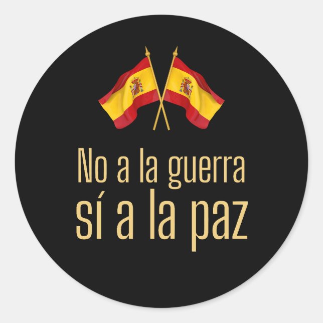 Steht für Frieden Spanien Runder Aufkleber (Vorderseite)