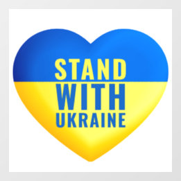 Steht hinter der Ukraine. UKRAINE Unterstützung. Fensteraufkleber