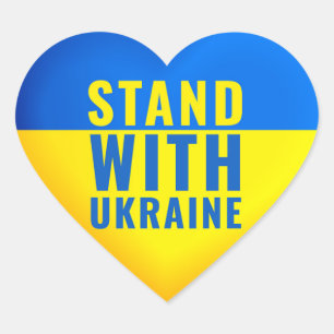 Steht hinter der Ukraine. UKRAINE Unterstützung. Herz-Aufkleber
