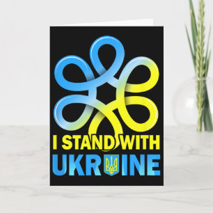 Steht mit der Ukraine-Flagge Anti-Putin Sagt Nein Karte