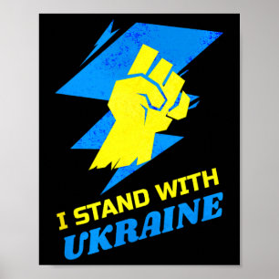 Steht mit der Ukraine-Flagge Anti-Putin Sagt Nein  Poster