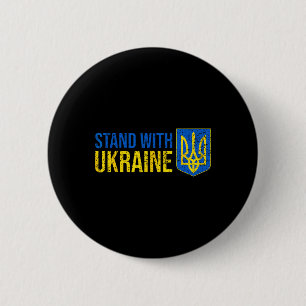 Steht mit der Ukraine Ukrainische Flagge Wappen Uk Button