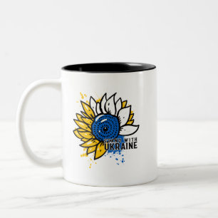 Steht mit der Ukraine Zweifarbige Tasse