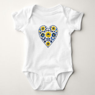 Steht mit Ukraine traditionelle Petrykiwka-Malerei Baby Strampler