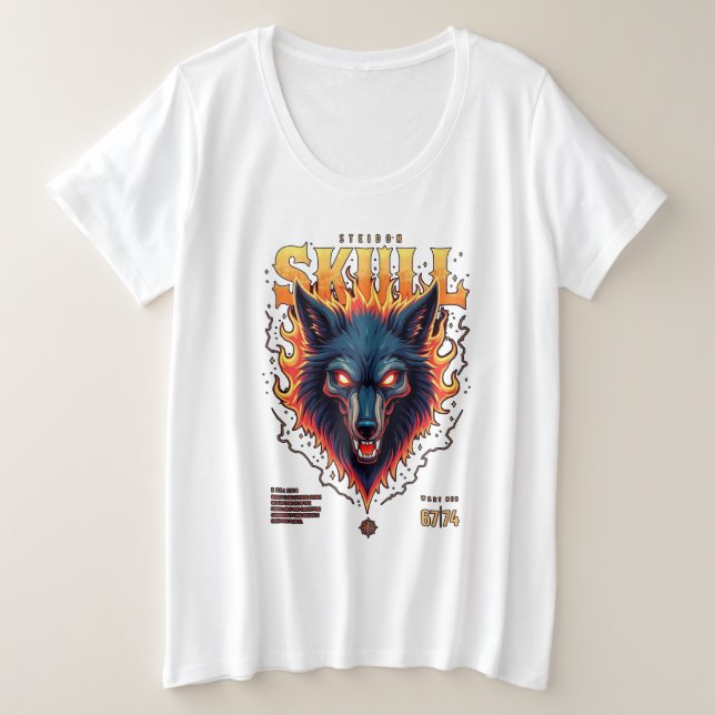 Steidon Skull - T-Shirt "Flaming Wolf" (Design vorne)