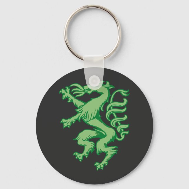 Steiermark Grün Wappen Panther Illustration Schlüsselanhänger (Vorderseite)