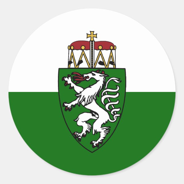 Steiermark (Staat), österreichische Flagge Runder Aufkleber (Vorderseite)
