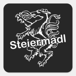 Steiermark Steirermadl Panther Quadratischer Aufkleber