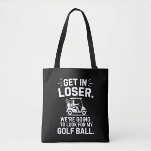 Steig ein Verlierer Golfwagen Such nach meinem Bal Tasche
