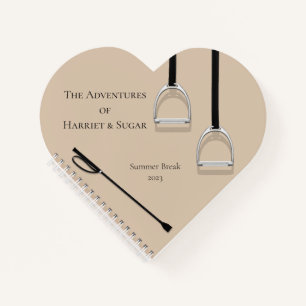 Steigbügel & Reitgerte Latte Reitsport Herz Notizbuch