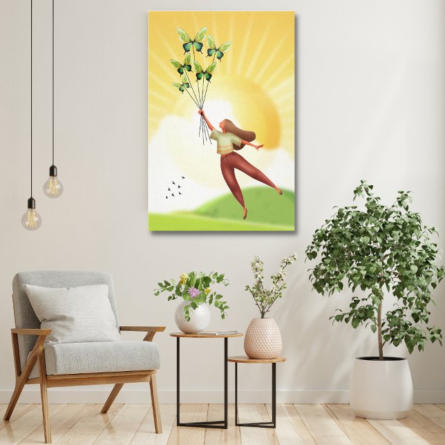 steigen | Mädchen mit Schmetterlingen Leinwand Kun (Von Creator hochgeladen)
