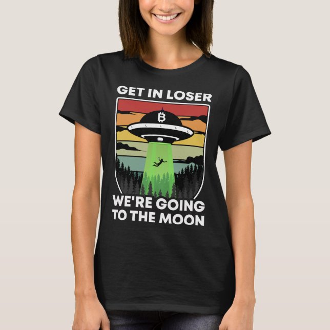 Steigen Sie in Loser ging auf den Mond Bitcoin Kry T-Shirt (Vorderseite)
